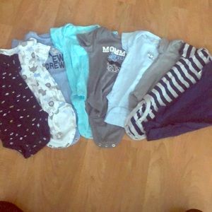 Set of 9 baby onesies